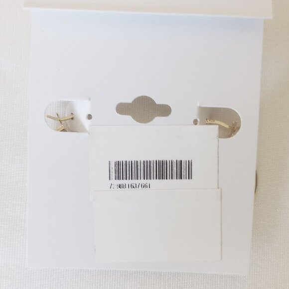 NWT 18K GP Sterling Silver Polished Tube Hoop Earrings 30mm x 3mm - Picture 4 of 5